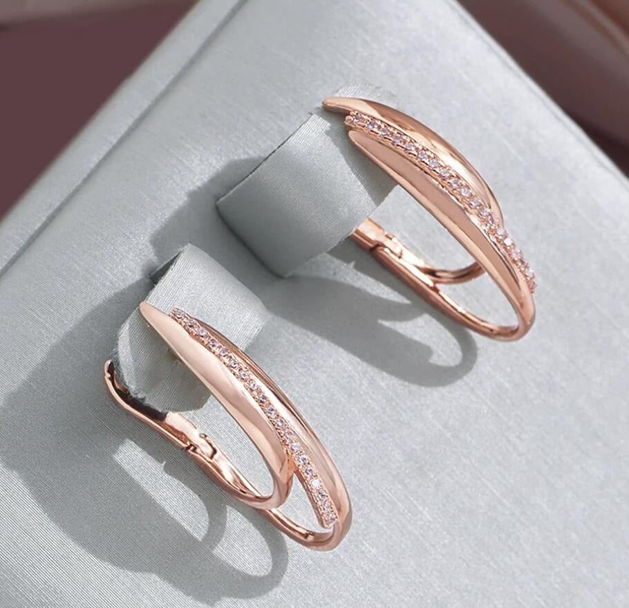 Splendid European And American Earrings Women's Elegant Zircon Earrings High-grade